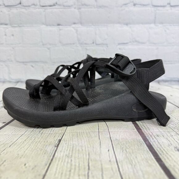 Chaco Sandals Women Size 8 Black Ecothread Waterproof Hiking Outdoor Beach Shoes - Picture 4 of 11